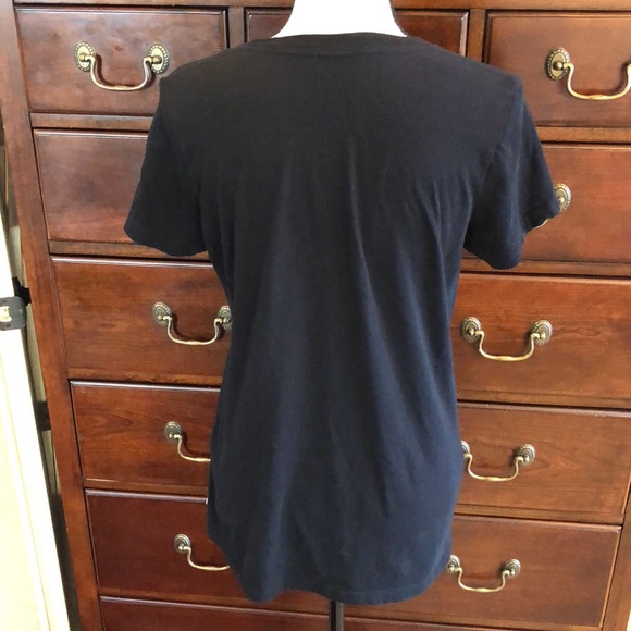 Black Paris bling t-shirt Sz XLg. Copper Eiffel Tower & silver rhinestones - Picture 4 of 10